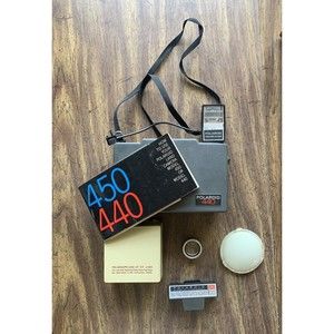 Polaroid 440 Land Camera, Close up Attchmnt 583,Manual,Flash,Diffusers 1,2, #490